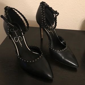 Jessica Simpson black designer heels